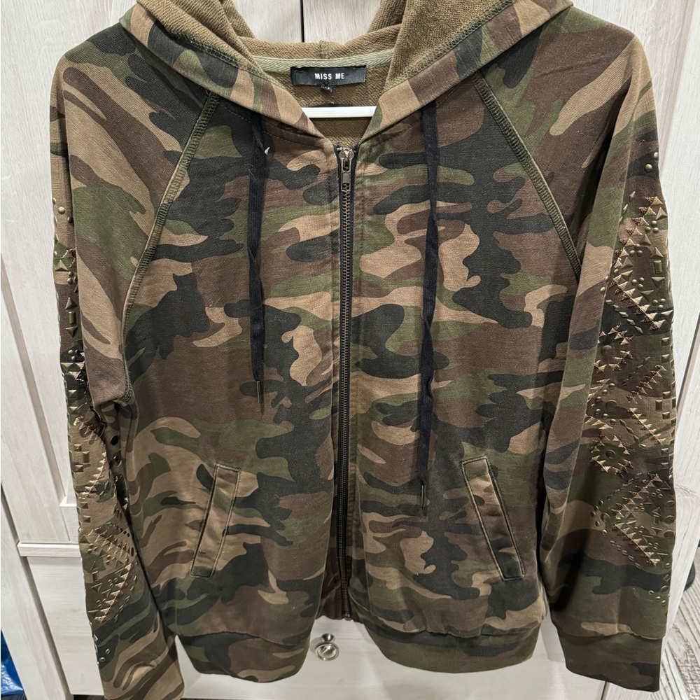 Miss Me Camouflage Hoodie Size Medium
